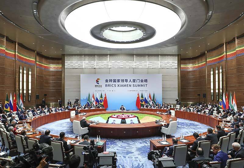 2017年9月4日，金砖国家领导人第九次会晤在厦门国际会议中心举行。新华社